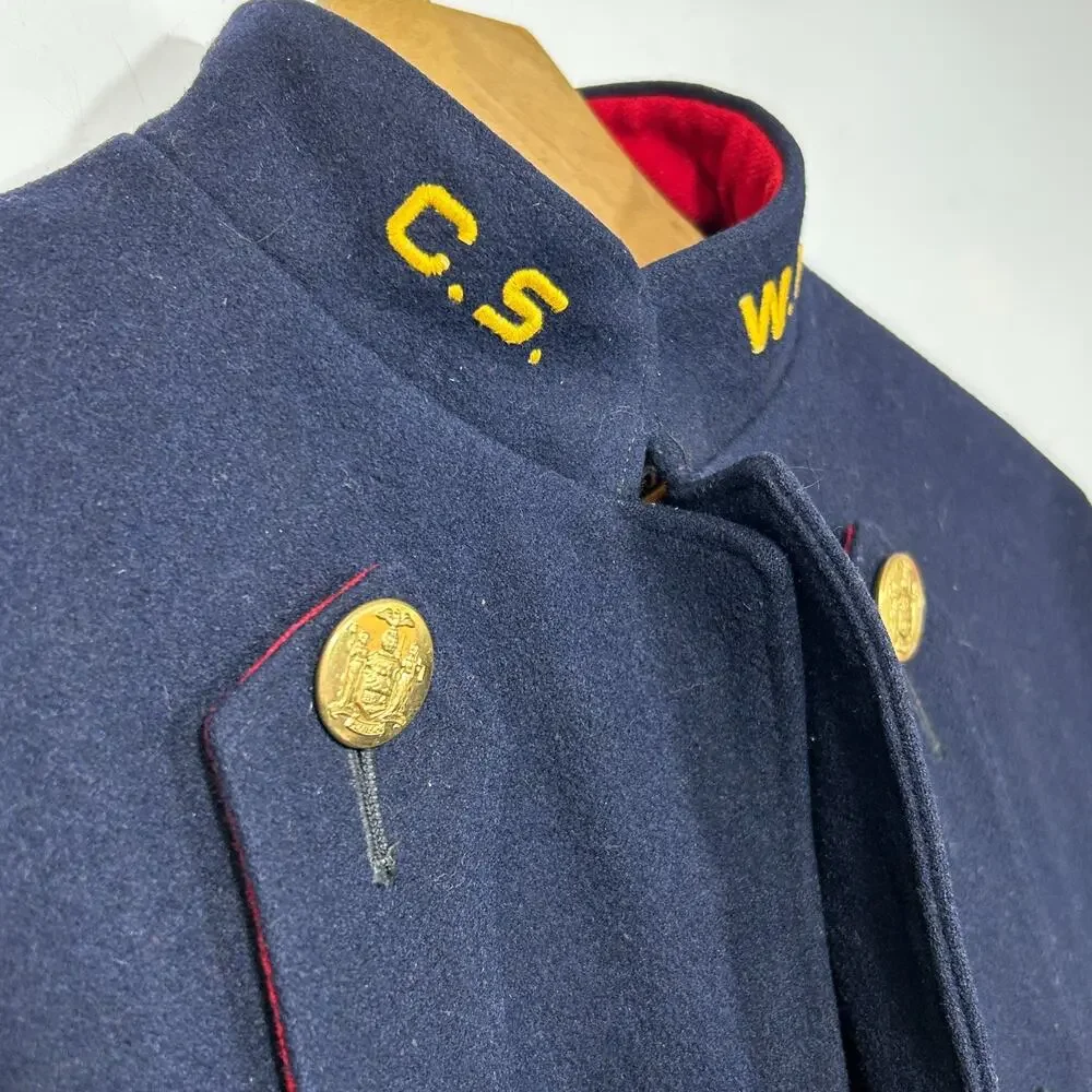 VTG Bruck's Nurses Cape Navy Blue Wool WWII Era 1940's Nursing W.M.H. -Excellent